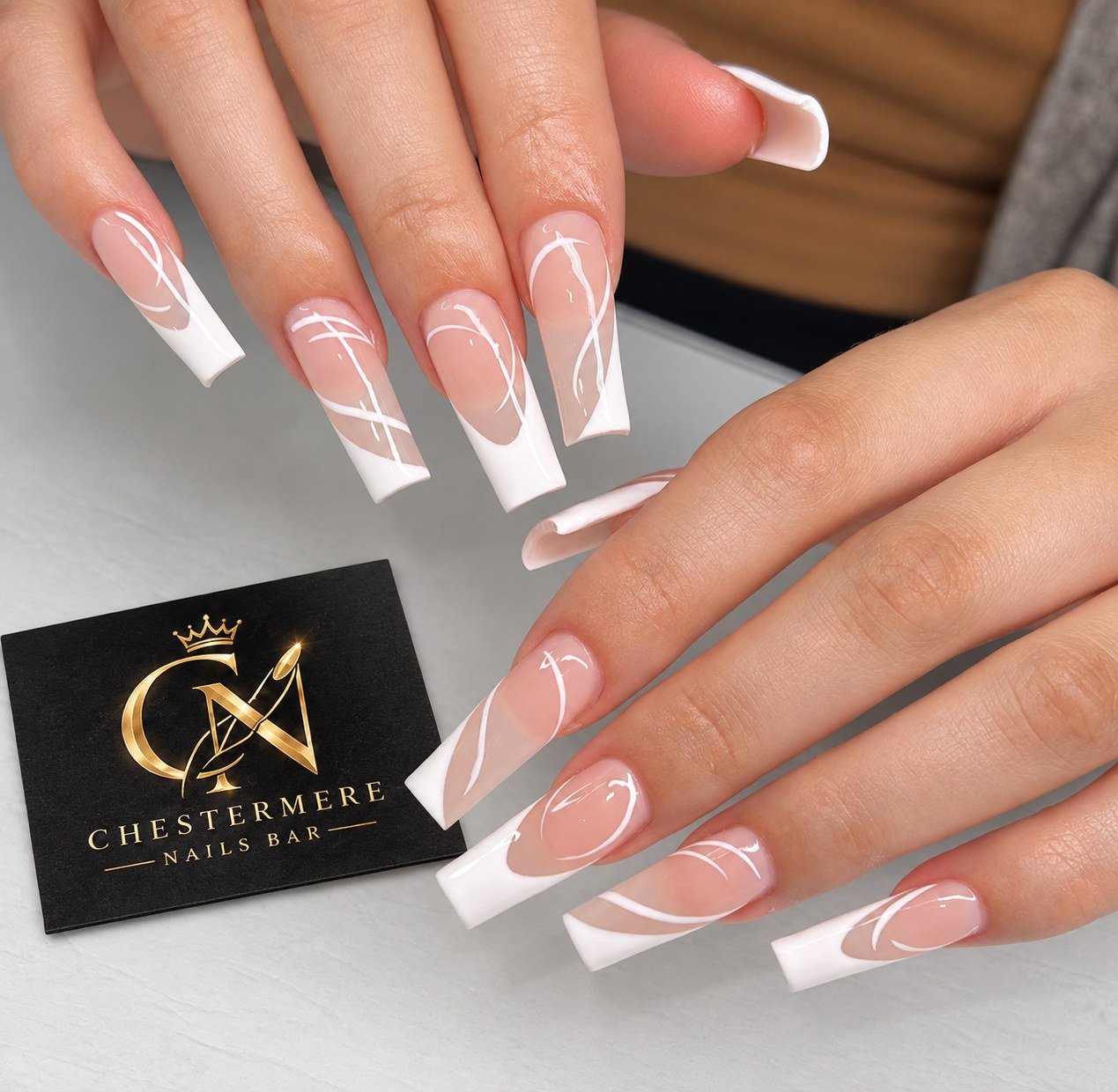 White French tip nail design